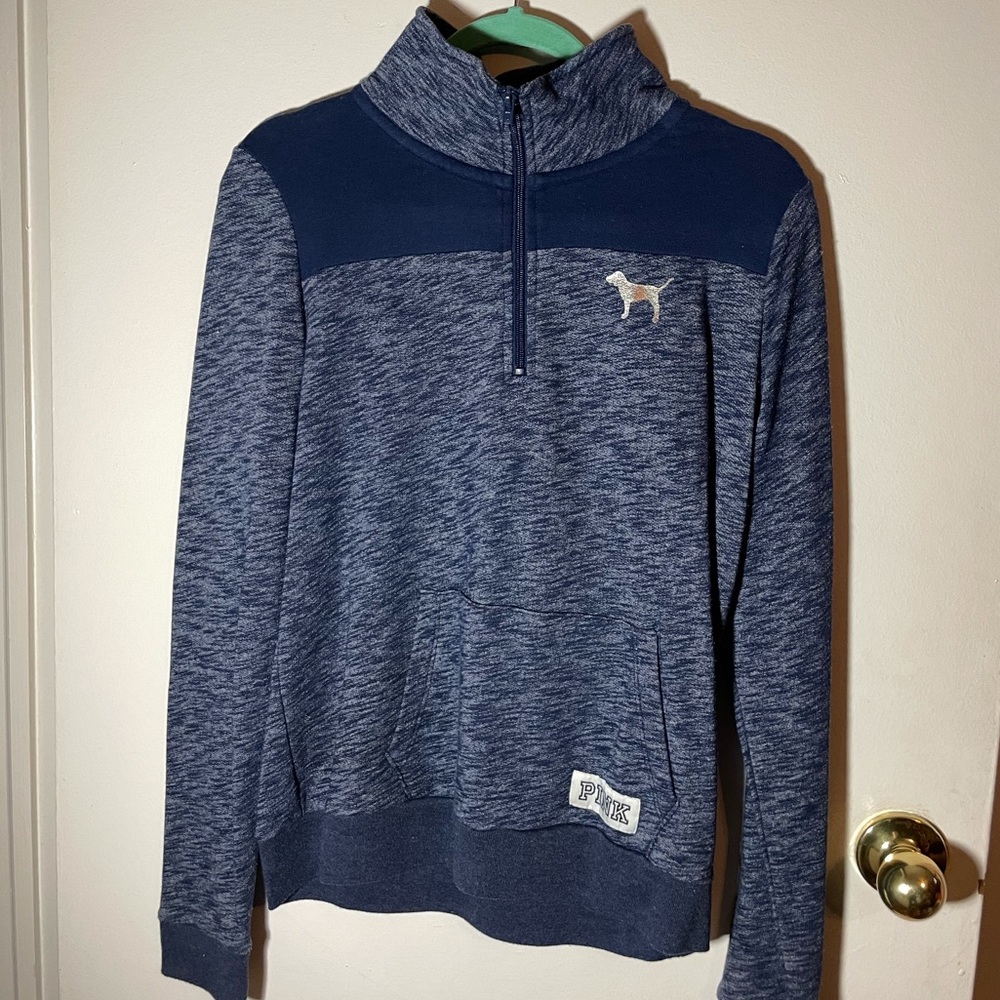 PINK VS blue half zip sweater